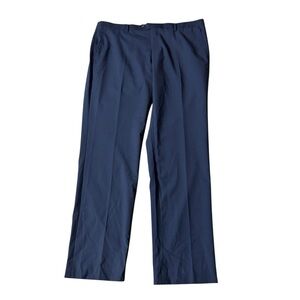 Marc Martin Men's Wool Pants Darrell Navy Blue Striped Dress Pants Suit Pants